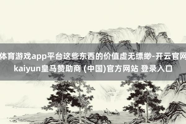 体育游戏app平台这些东西的价值虚无缥缈-开云官网kaiyun皇马赞助商 (中国)官方网站 登录入口