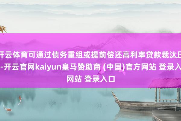 开云体育可通过债务重组或提前偿还高利率贷款裁汰压力-开云官网kaiyun皇马赞助商 (中国)官方网站 登录入口