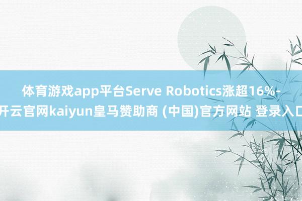 体育游戏app平台Serve Robotics涨超16%-开云官网kaiyun皇马赞助商 (中国)官方网站 登录入口